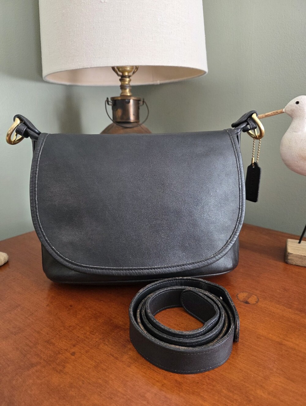 Coach 4150 Fletcher Lightweight Black Glovetanned Leather Shoulder Bag Vintage